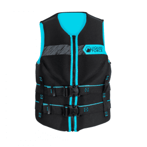 Liquid Force Womens Hinge CGA Life Vest 2025 - Black/Aqua